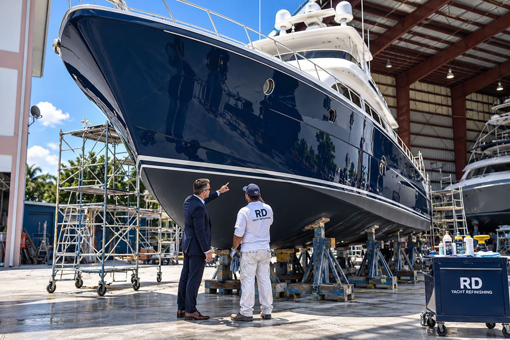 Yacht painting project by RD Yacht Refinishing